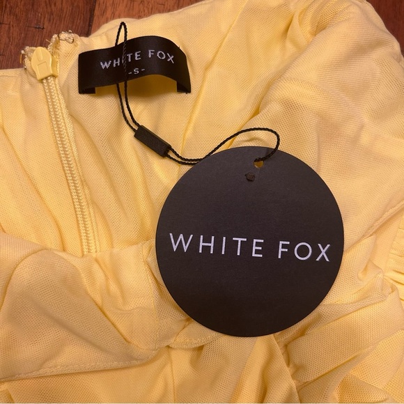 *NWT* White Fox Midnight Adventures Mini Dress in Lemon Yellow, Size Small - Picture 8 of 11
